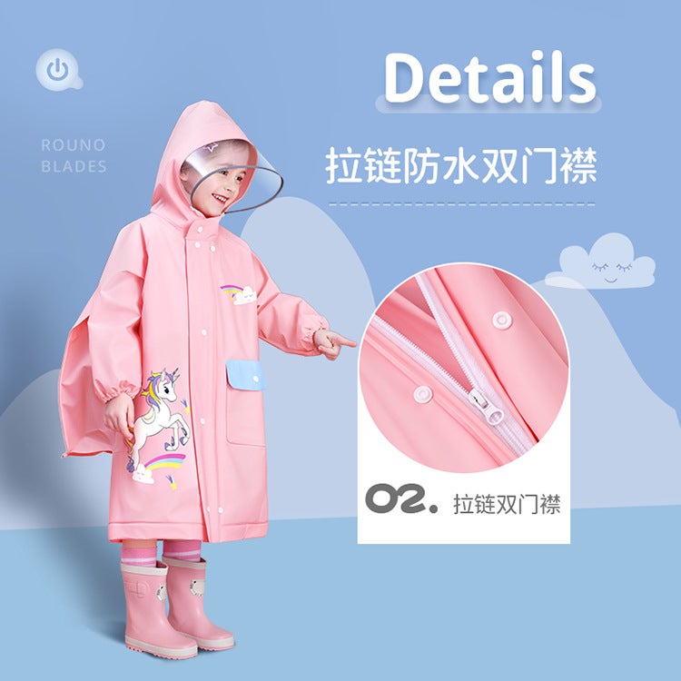 Children'S Raincoat Boys Girls Kids Full Body Kindergarten Girls Elementary School Boys Poncho - Image 5